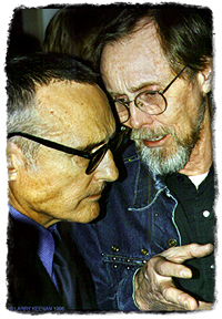 [photograph image: Dennis Hopper and Bruce Conner, both Kansas natives, by Larry Keenan, San Francisco, 1996. Copyright 1996, Larry Keenan, Beat Generation Photos; Used with permission, all rights reserved.]