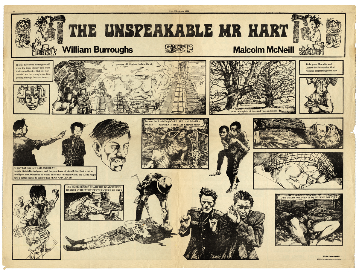 [Comic series: The Unspeakable Mr.Hart: Cyclops #4, text by William Burroughs; art work by Malcolm McNeill, © 1970]