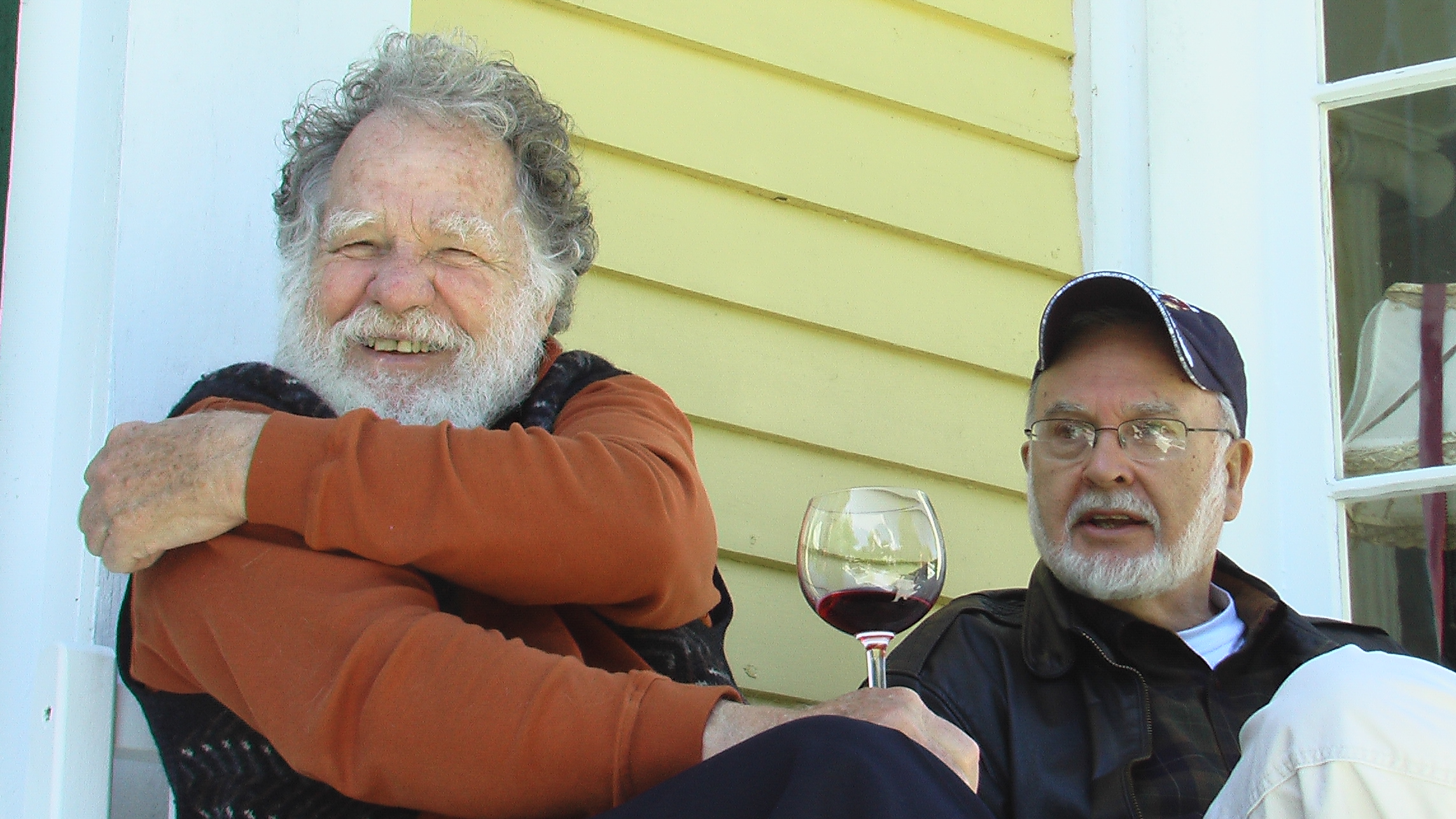 [photo: Beat and Outlaw poets Charley Plymell, left, and Roxie Powell, Cherry Valley, NY, September 19, 2009; at June Barwick's. Both Kansas natives with Beat Generation backgrounds. Photograph by Laki Vazakas, copyright 2009; used with permission; all rights reserved.]