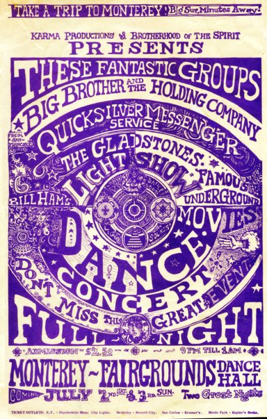 [image: Monterey Dance Concert Poster by Robert Ronnie Branaman, July 1966]