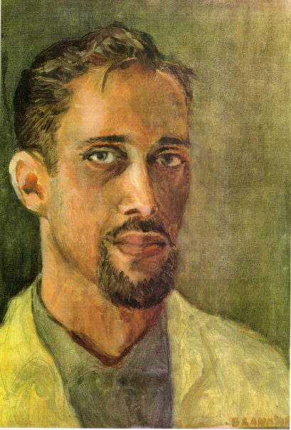 [Oil painting: Robert Branaman self-portrait, from late 1950's when he was about 24 years old