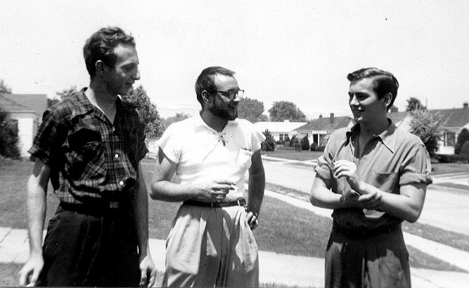 [photo image:
Dave Haselwood, Lee Streiff, Michael McClure, in Wichita, KS, 1951. Used with permission.]