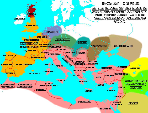 [Map of the Mediterranean 260 AD]