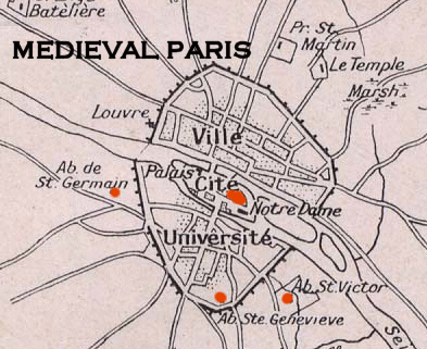 [map of medieval paris]
